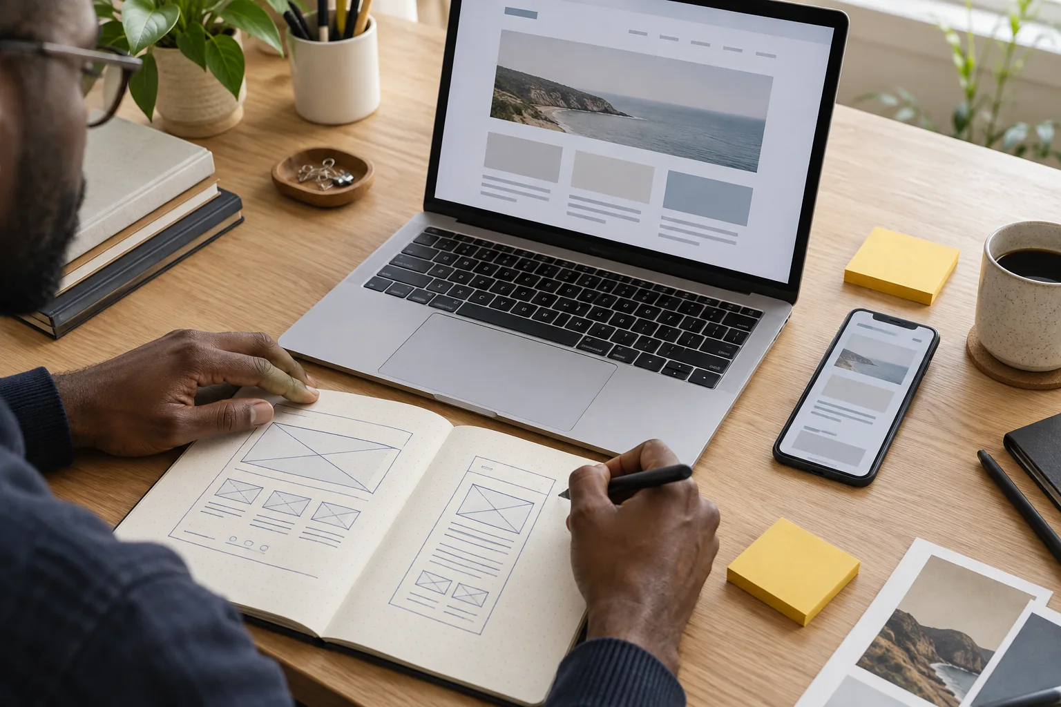 Planning a responsive website across laptop and mobile